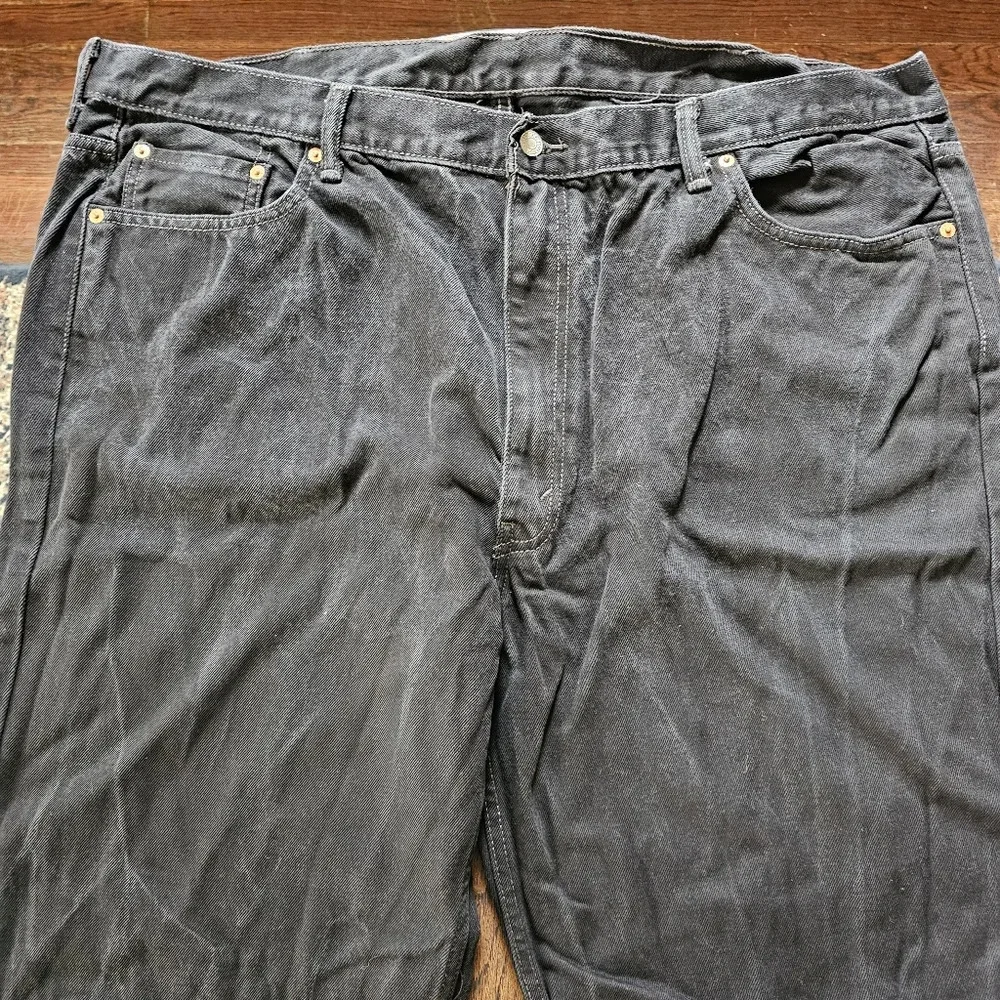 Levi's 550 Faded Black Relaxed Fit straight Leg Jeans Size Men's 46x32 - Picture 4 of 14